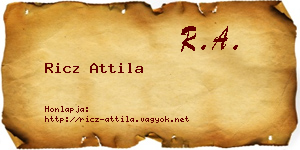 Ricz Attila névjegykártya